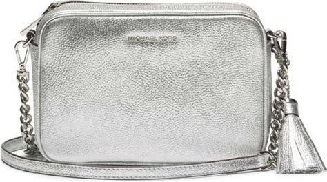 michael kors zilver haklaars|Michael Kors silver crossbody.